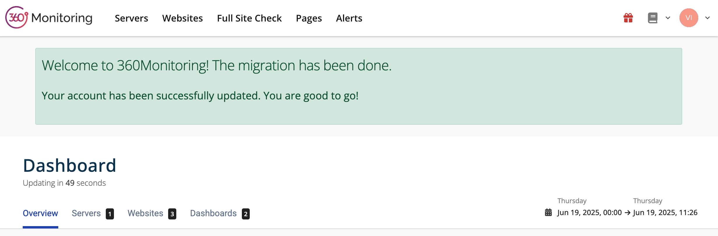 Migration finished